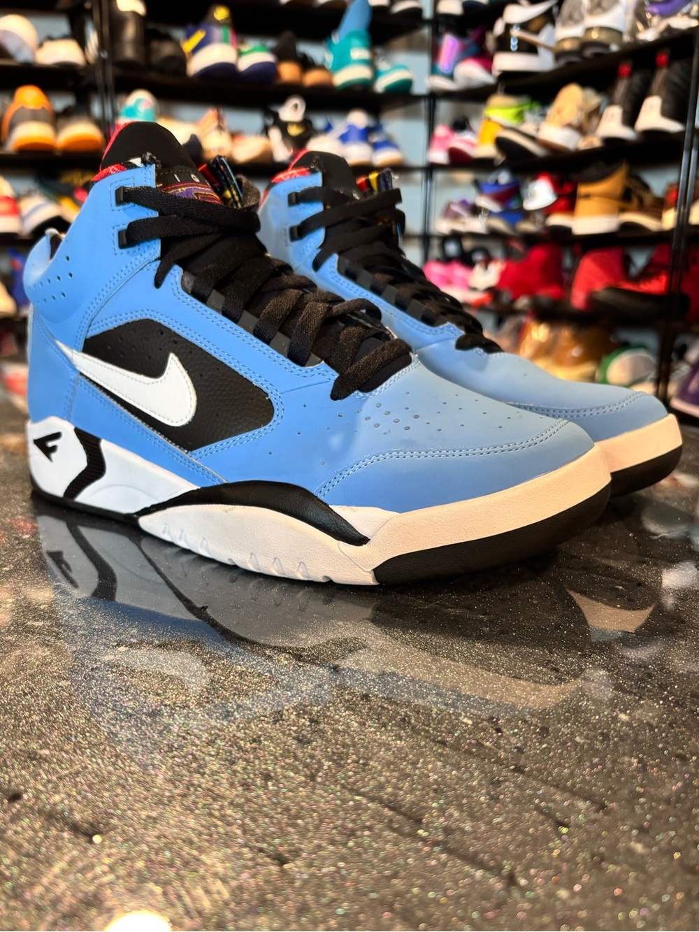 Size 8.5M Nike Air Flight Lite Mid Hoops Pack University Blue Preowned No BOX